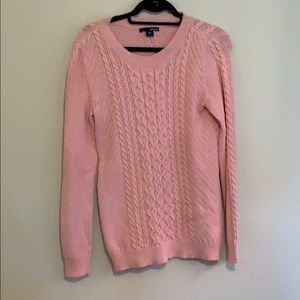 Basic Editions Pink Cable Knit Sweater